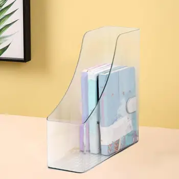 Magazine File Holder Sturdy Magazine Rack Desk Organizer Transparent Vertical Magazine Rack for School Work Desktop Office Home