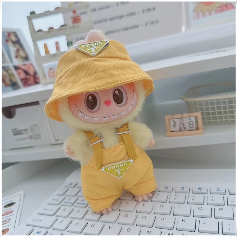 ل Labubu دمية صغيرة الملابس مجموعة قبعة 17 سنتيمتر الملابس الأحذية دمية DIY بها بنفسك اكسسوارات التدريب الجلوس ألعاب الحفلات لعبة عيد الميلاد الحاضر #5