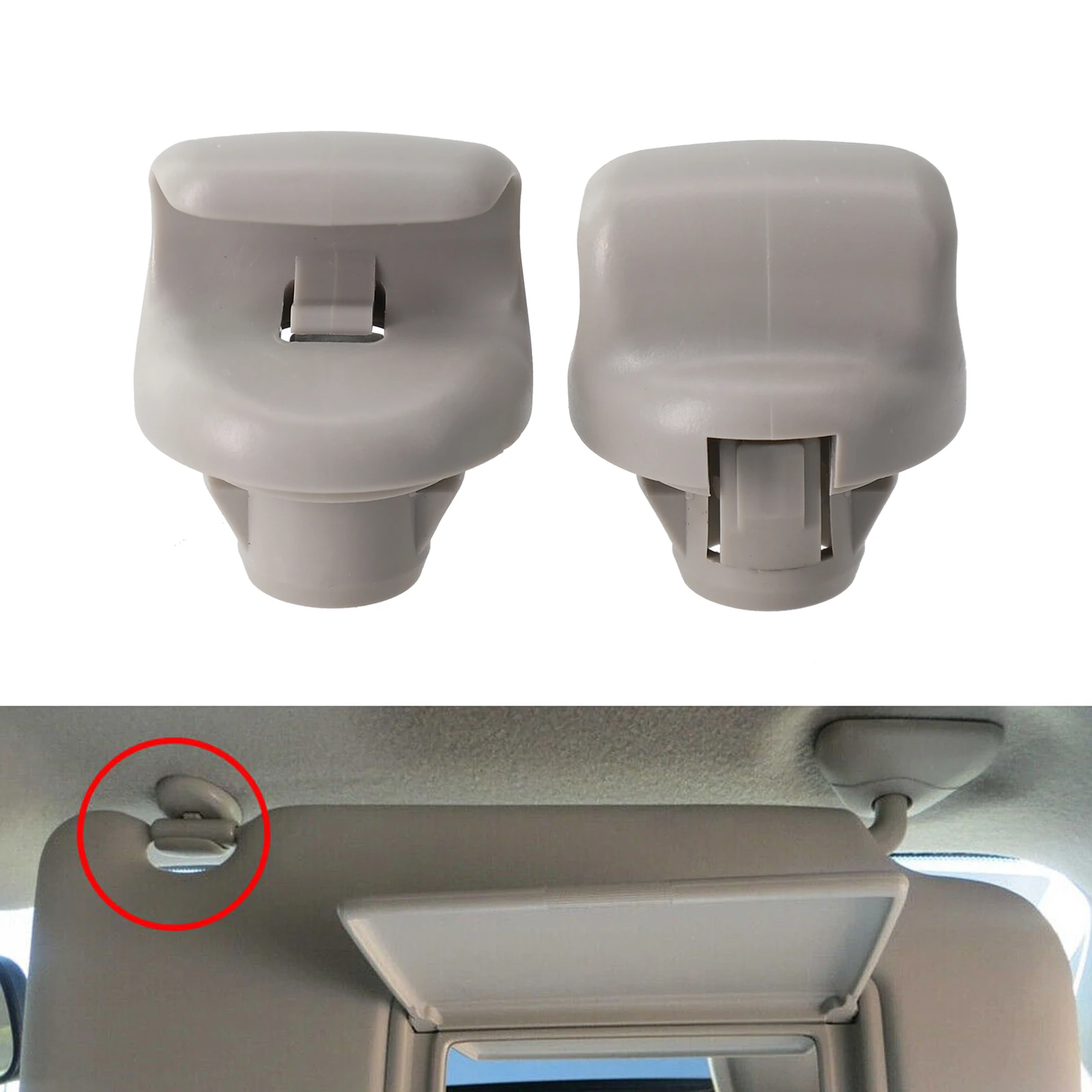 2Pcs Car Sun Visor Support Clip For Nissan Versa Note Sentra Juke Gray Left Right Sunvisor Hook Holder Bracket