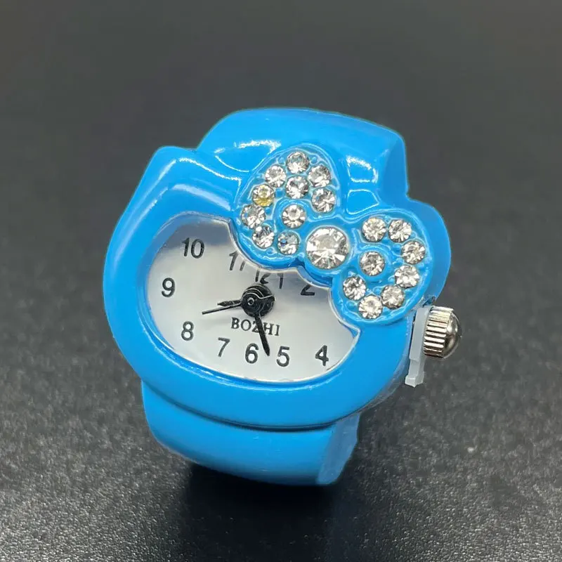 Kawaii Hello Kitty Watch Ring Sanrio Cartoon Creative Diamond Watch anello regolabile per le donne regali di compleanno gioielli per ragazze