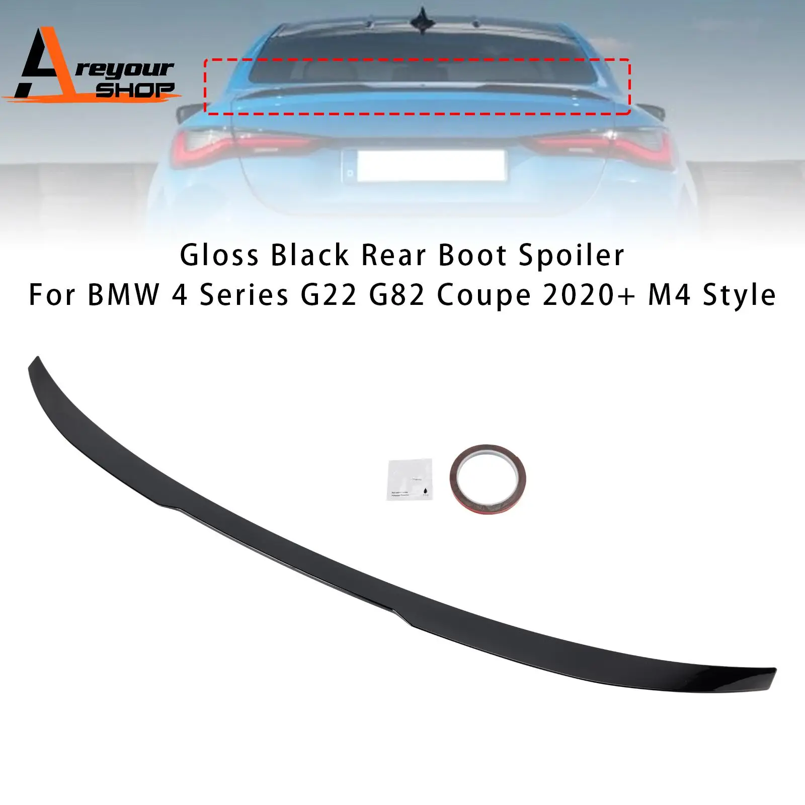

Глянцевый черный задний спойлер для BMW 4 серии G22 G82 Coupe 2020+ M4 Style