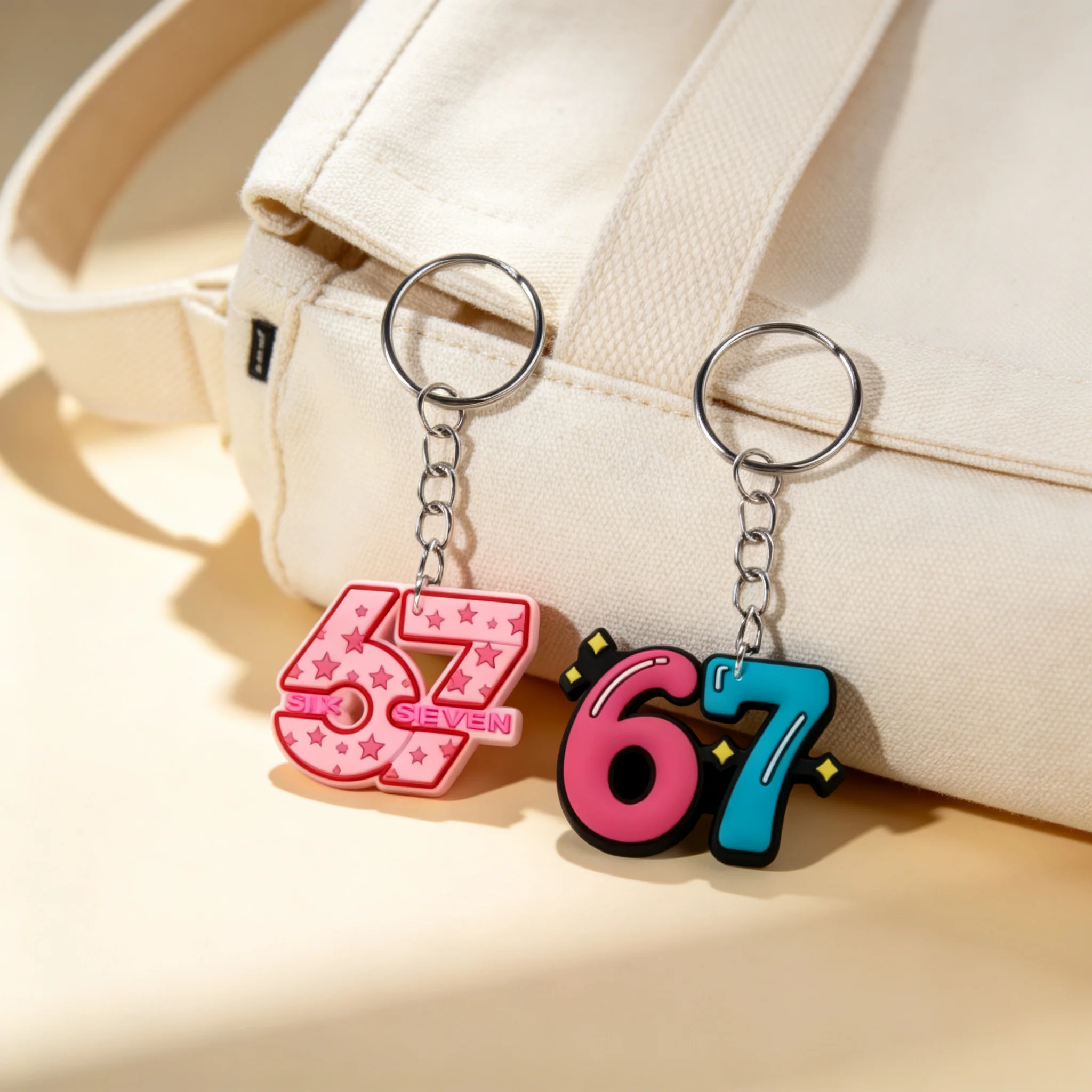 Six And Seven Digital Keychain, Backpack Decoration Pendant, Bag Charm Accessory, Perfect Birthday Gifts For Friends, Family - view 5