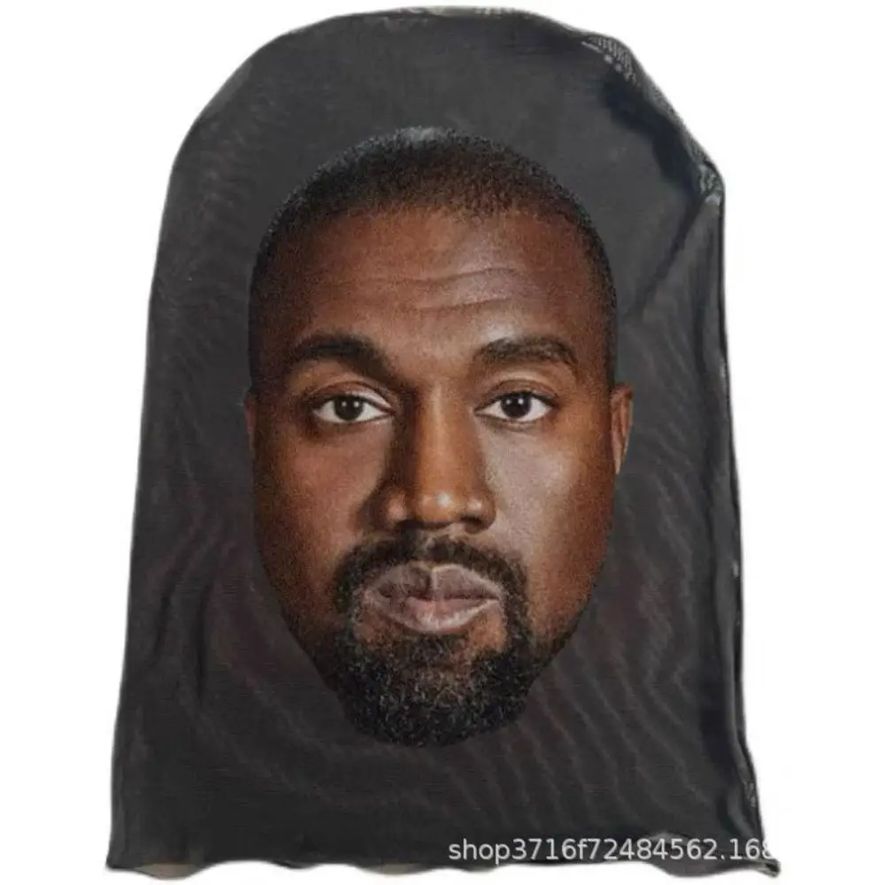 

3D Printed Seamless Kanye Face Mask Celebrity Face All Face Mask Funny Head Cover Riding Scarf Cosplay Headwear Hip Hop Hood