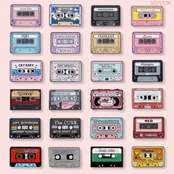 Magnetic tape radio set metal Enamel Pins Custom Myth Brooches Bag Clothes Lapel Pin Badge Animal Jewelry Gift for Kids Friends