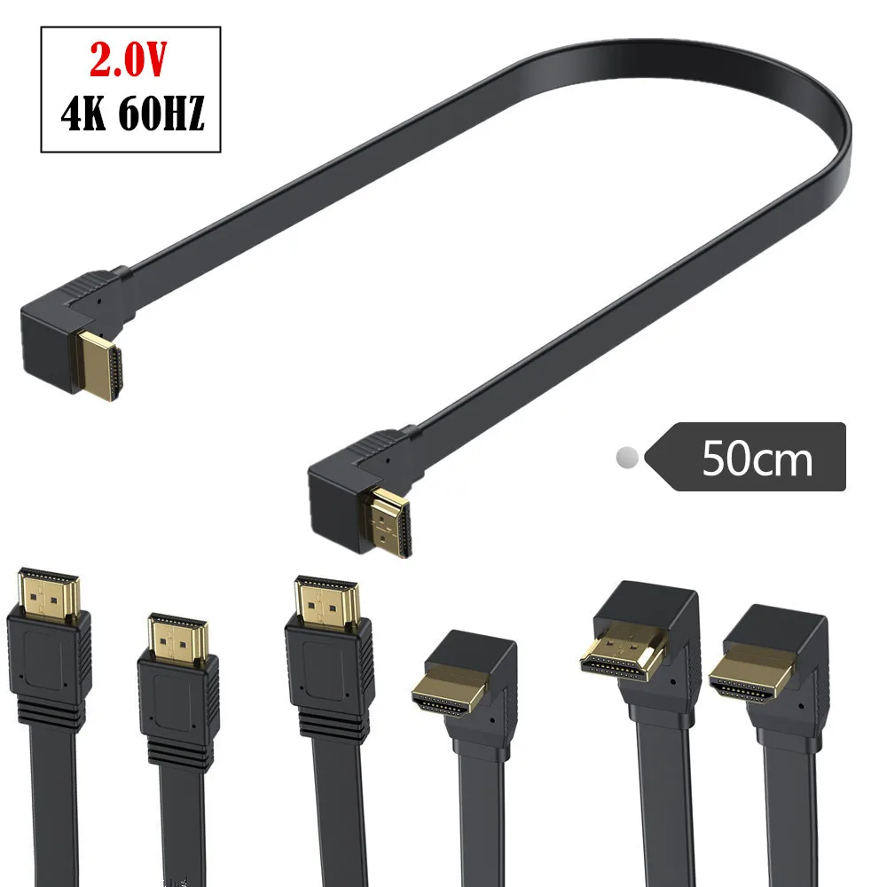 Flat and ultra-thin high-speed HDMI-compatible 2.0 version with 18Gbps public cable support for 3840 × 2160 resolution