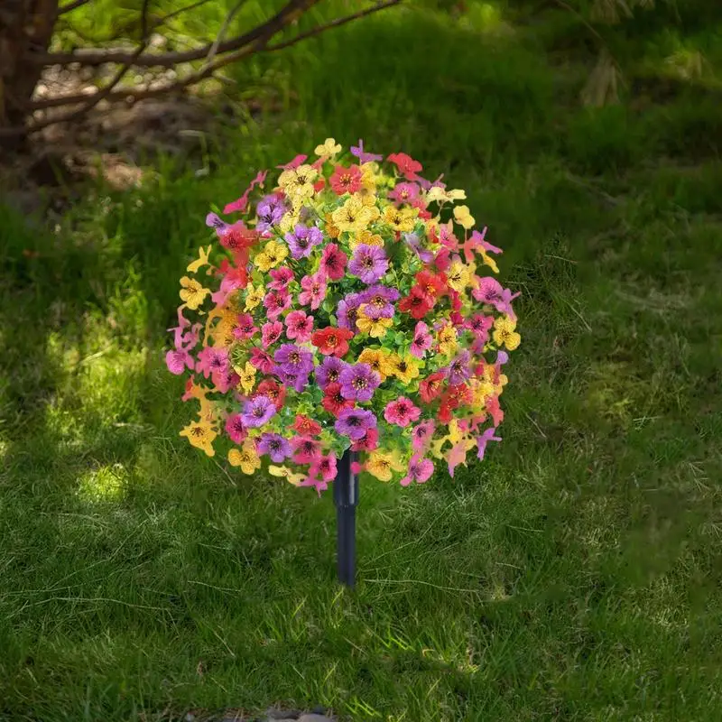 Spring Garden Stakes 24 Inches Garden Flower Decorations Anti-UV Multi-Color Vivid Violet No Fading Weatherproof For Courtyard