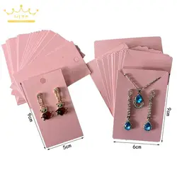 Paper Earring Display Cards Necklace Ear Stud Hang Tag Perforating Colourful Jewelry Paper Cards 50Pcs Cardboard for Jewelry