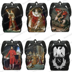 Emperor Napoleon Bonaparte Portrait Backpack Napoleon Sea Rucksack L Shoulder Bag for Travel Teenage Daypack School Bags Bookbag