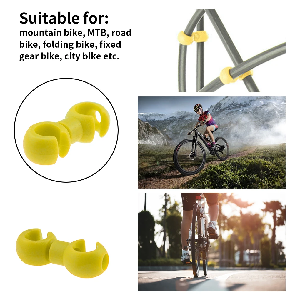 10 pezzi borsa clip per cavo freno per bicicletta fibbie per linea bici in plastica morsetti per cavi MTB girevoli 360 portatili