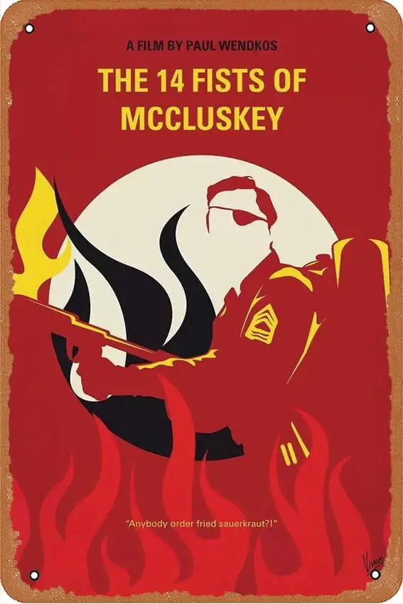 The 14 Fists Of Mccluskey Movie Poster Metal Tin Sign Retro Vintage 8x12 Inch Wall Decor sign