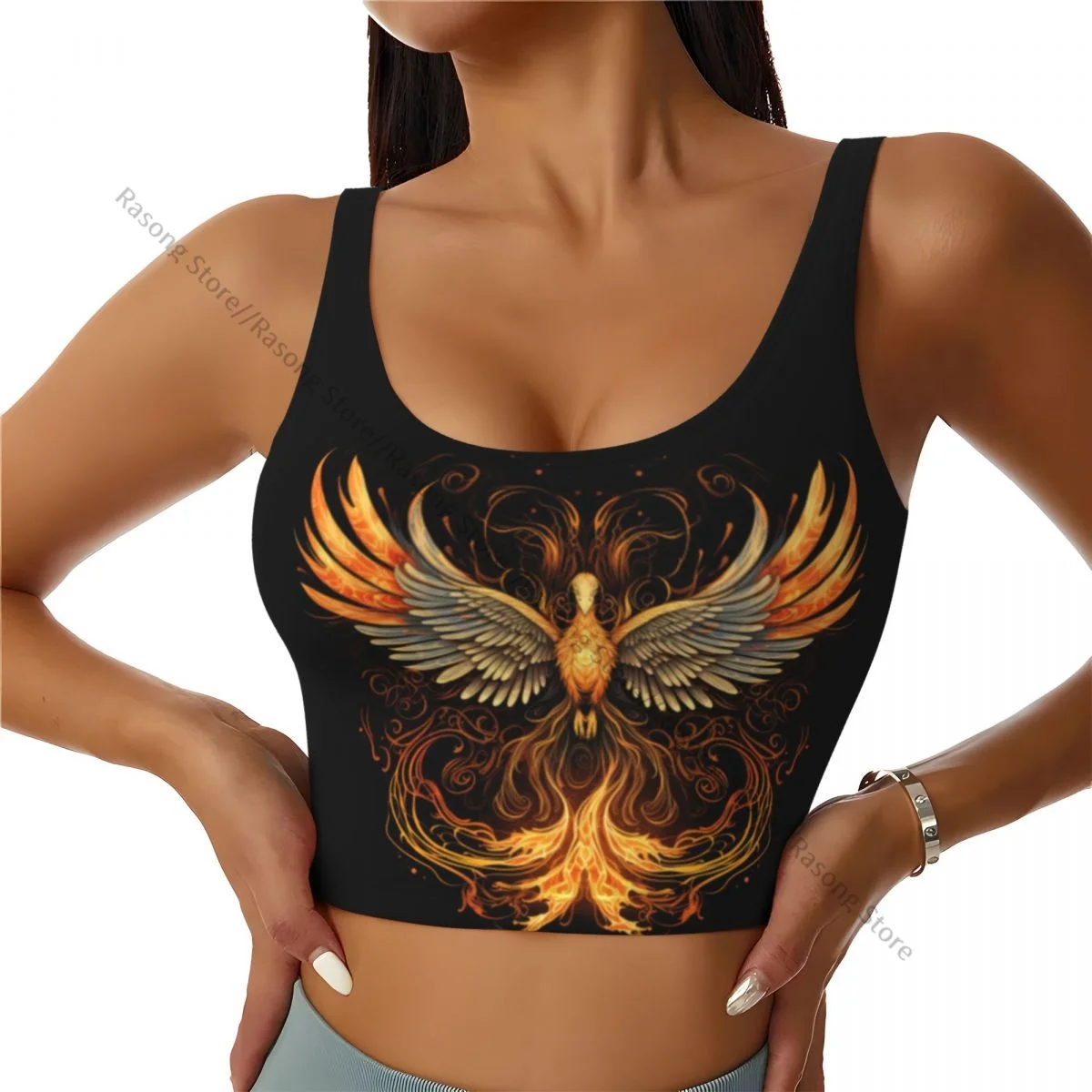 Sports Bra Women Running Yoga Clothes Vest Majestic Phoenix Mythical Bird Gathering Fitness Vest