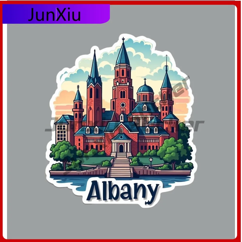 

Albany New York Fridge Or Laptop Sticker Car Accessories V 125 Motorcycle Helmet Pickup Windshield Car Body Stickers Car Funny