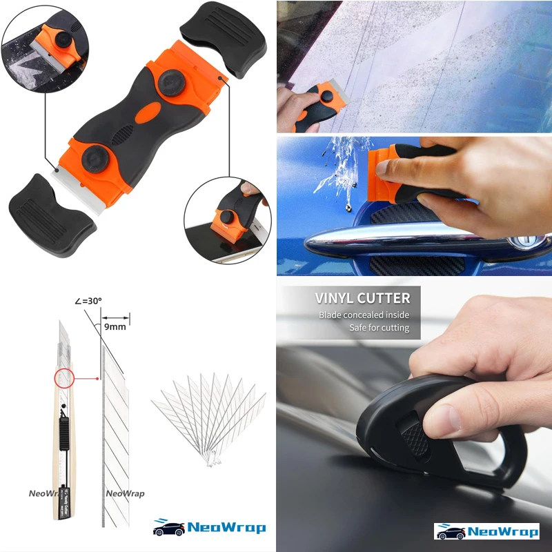 مجموعة أدوات تظليل فيلم نافذة السيارة من الفينيل أداة ممسحة لف زجاج السيارات مجموعة تركيب فيلم الخصوصية الواقية سكين التفاف #4