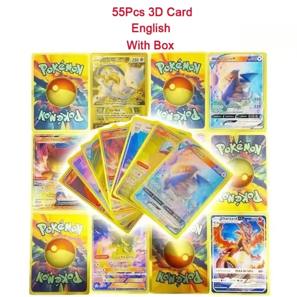 

Коллекционные карточки для тренировок и сражений: Аниме Покемон Пикачу, Чаризард, испанские, английские, цветные, радужные, золотые, черные, редкие