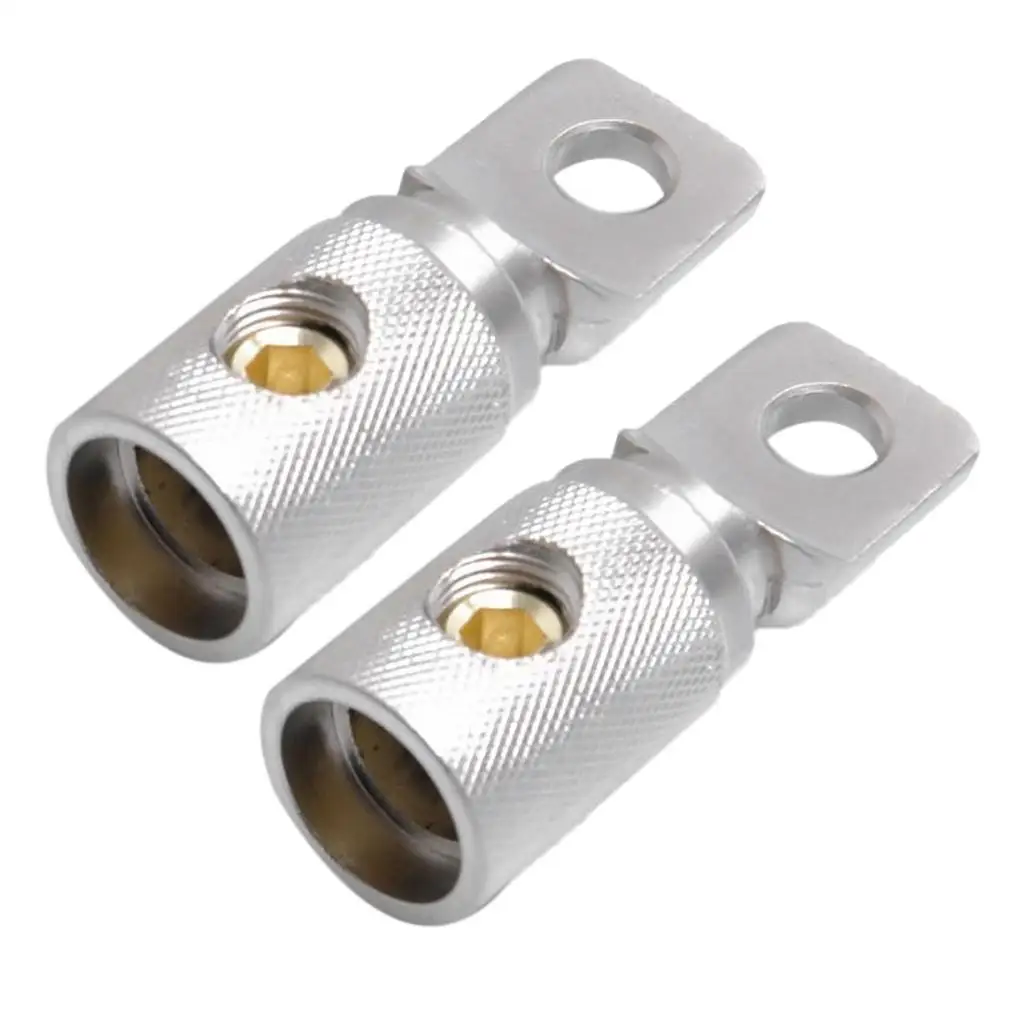 2 Pieces Heavy Duty 0 Gauge Screw Wire Coupler Butt Ring Terminal Connectors