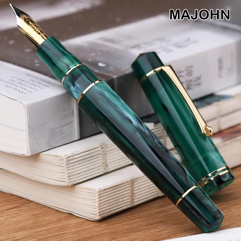 

Перьевая ручка MAJOHN M800, немецкий BOCK, двухцветный позолоченный наконечник для практики каллиграфии, письма, канцелярские принадлежности, школьные принадлежности