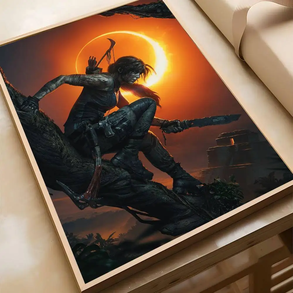 1 قطعة شخصيات اللعبة لارا كروفت ملصق ذاتية اللصق الفن مقاوم للماء ورقة ملصق مقهى بار غرفة جدار ديكور #6