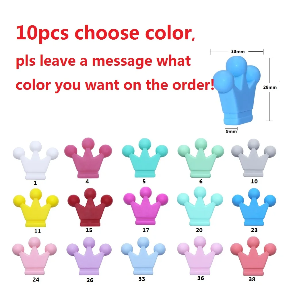 Bobo. Doos 10 Stks/partij Siliconen Crown Kralen Bpa Gratis Silicone Tandjes Kralen Baby Chew Tandjes Ketting Diy Fopspeen Clip Accessoire