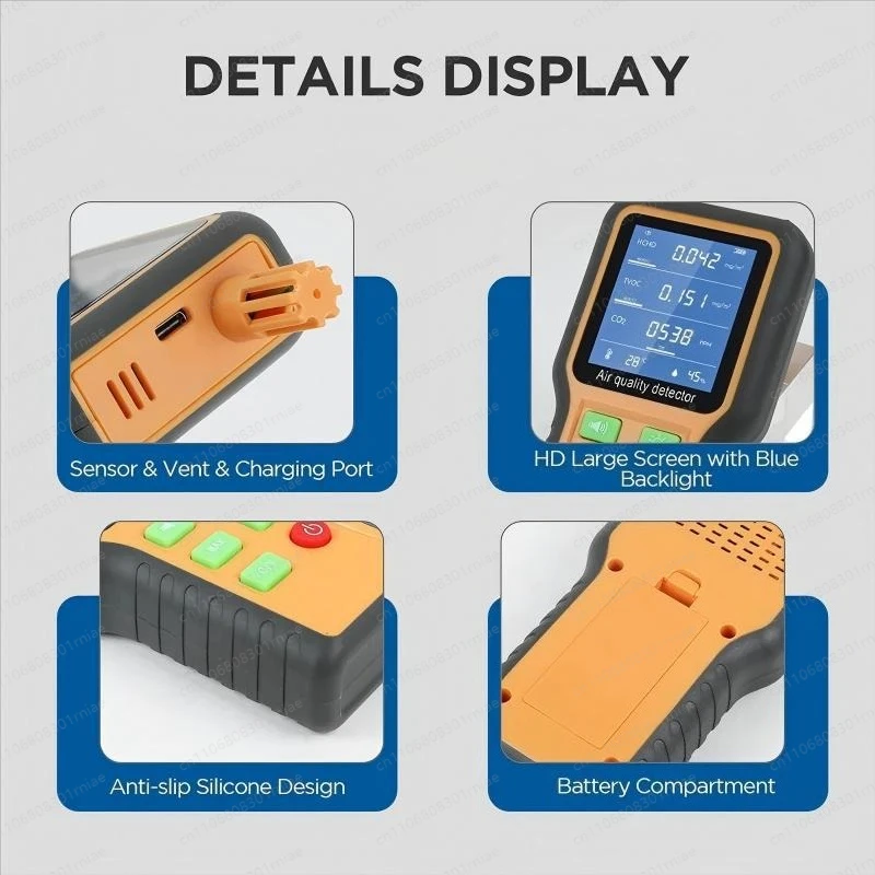 Air Quality Detector CO2 Tester CO2 Tvoc Hcho Temperature Humidity Detection