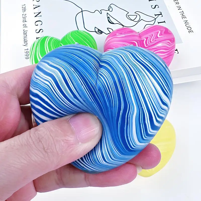Colorful Stress Balls Kids Adults Ice Cube Love Heart Balls Pinch Slow Rebound Squeeze Fidget Toy For Relax Focus Anxiety Relief
