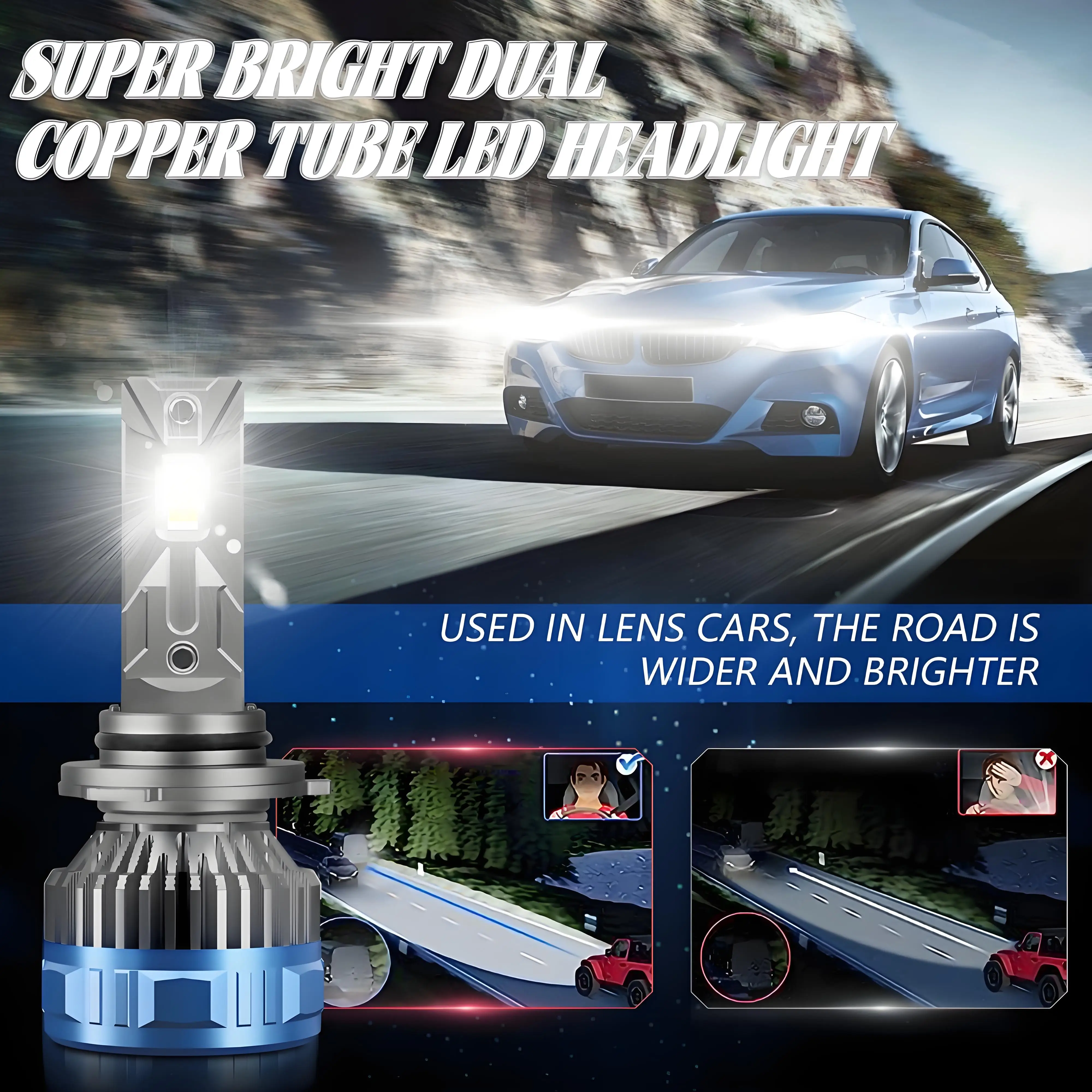EAGLEVISION Led Headlight Lamp Bulb for Cars H4 Turbo Canbus 12v 24v 2300W High Power Lamp HB3 HB4 9012 H1 H4 H7 H11 H13 - Image 6