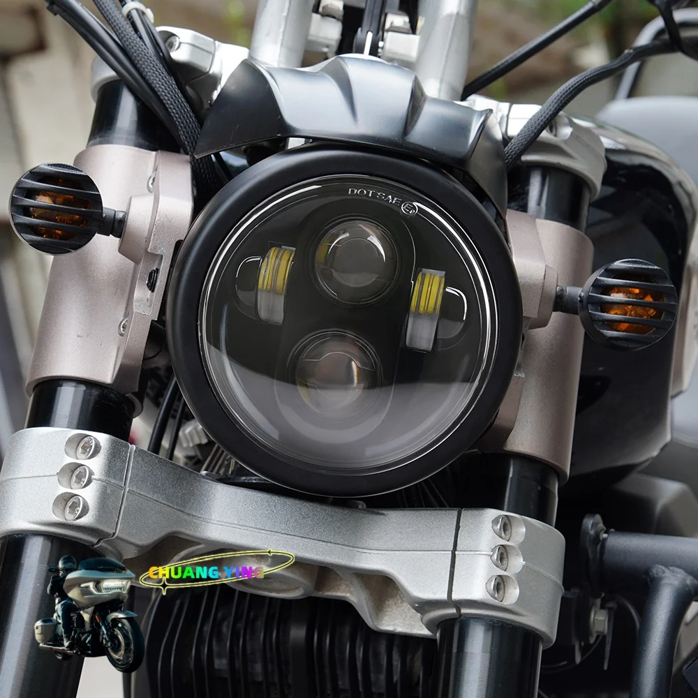 

5-3/4 5.75" Motorcycle LED headlights high/low beam for Harley 883 1200 Indian Scout Triumph Bobber, etc