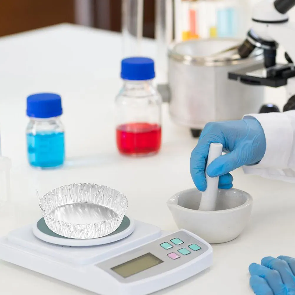 

200 Pcs Aluminum Foil Weighing Dish Dishes with Handles Scale Tray Trays Pan Small