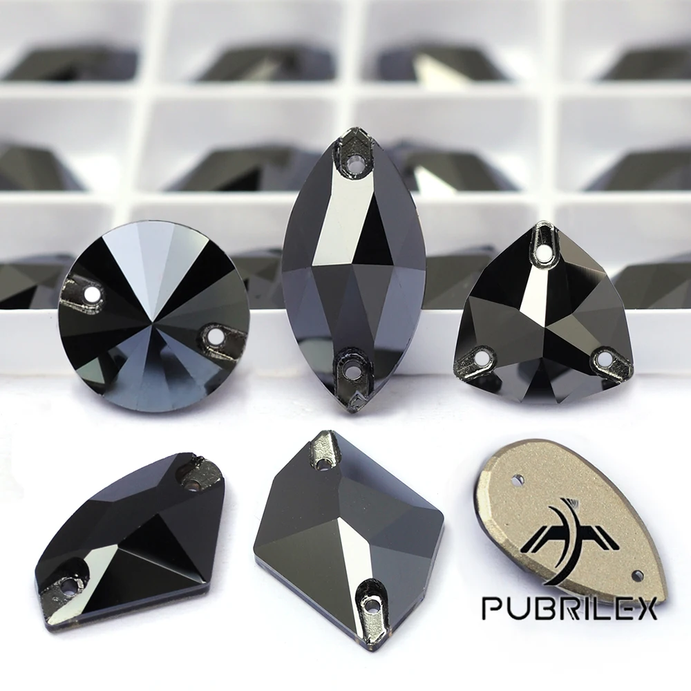 Jet Hematit K9 Glas Aufnähbare Strasssteine Kristallperlen Steine Strass-Applikationen für Hochzeitskleider DIY Kleidungsdekoration – Detail 10