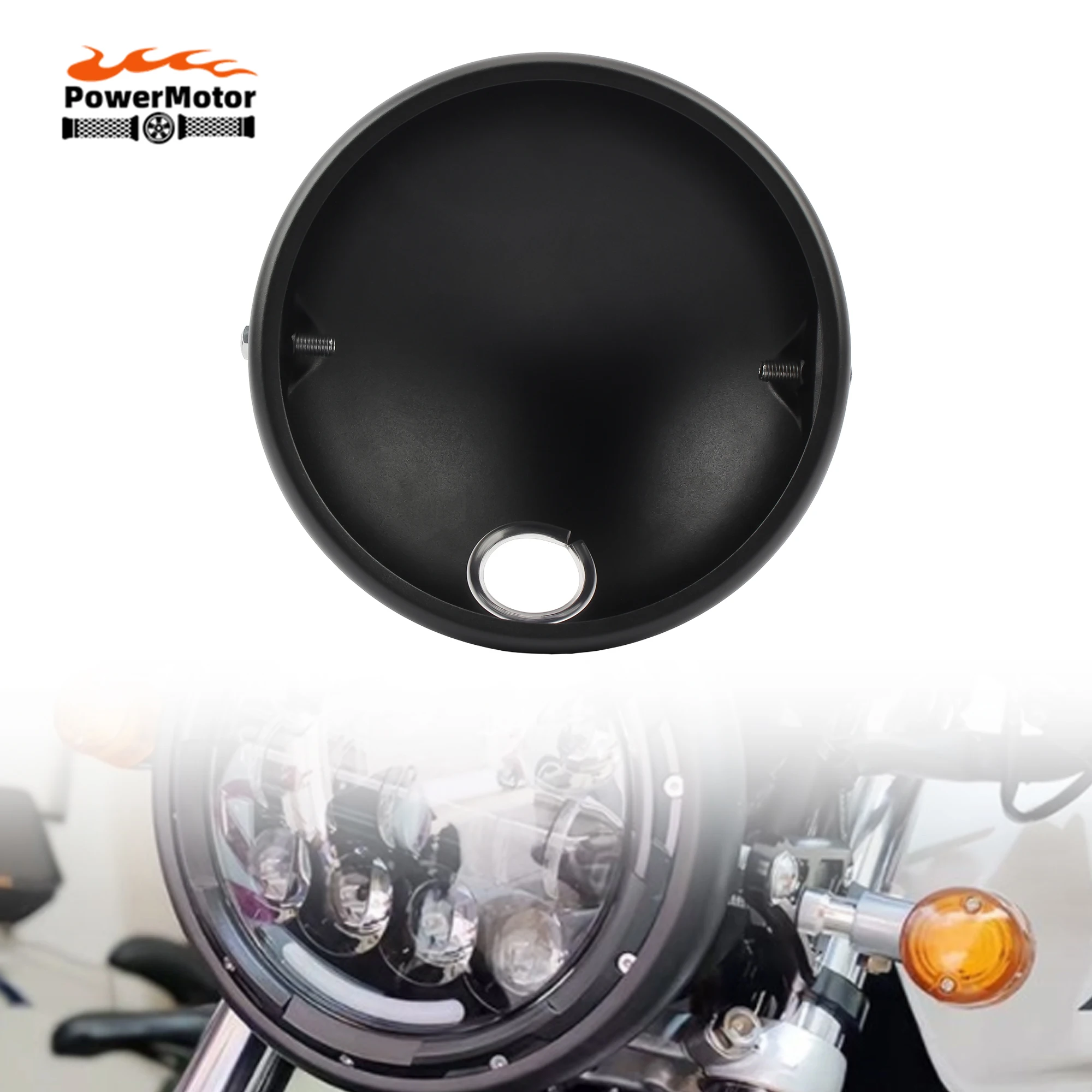 

Motorcycle 7 Inch LED Headlight Mounting Retro Modified Headlight Base LED Headlight Shell Base Shell Lighthouse HeadLamp Cover