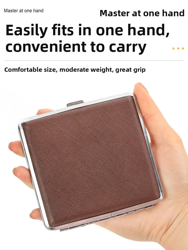 boite-a-cigarettes-metallique-ultra-fine-portable-pour-hommes-capacite-20-cigarettes-pour-cigarettes-a-rouler-a-la-main-a-corps-moyen-avec-fermeture-eclair-finition-cuir-mate