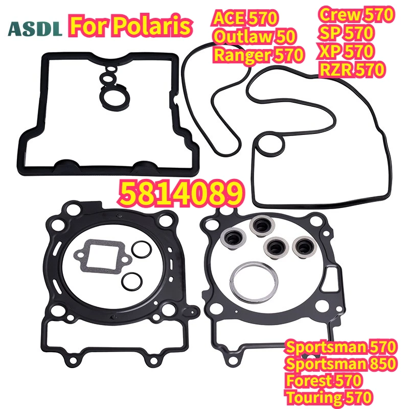 

5814089 For Polaris Engine Cylinder Gaskets Kit ACE570 Outlaw50 Ranger Crew 570 SP570 2015-2023 XP570 RZR570 Sportsman 570 850