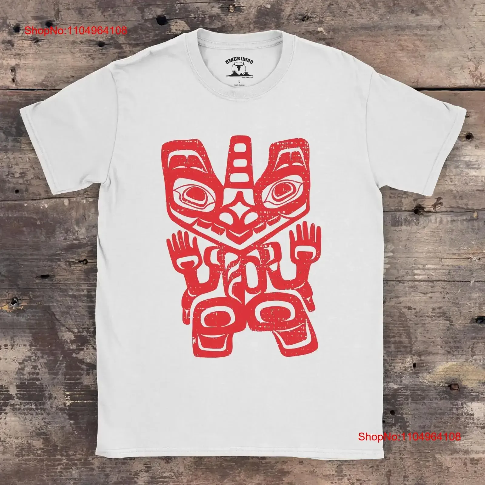 تي شيرت Haida Bear من القطن الثقيل بتصميم عتيق مغسول ملابس الشارع الشهير مريح قليلاً وناعم مصمم ملابس عصرية للرجال