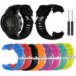 Correa de silicona para reloj inteligente, pulsera deportiva de repuesto para Suunto Core ALU, color negro