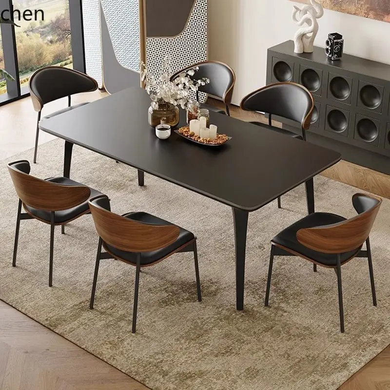 CZ  Dining Table and Chair Set Full Support Base Plate Home Restaurant Small Apartment Rectangular Modern Simple Dining Table