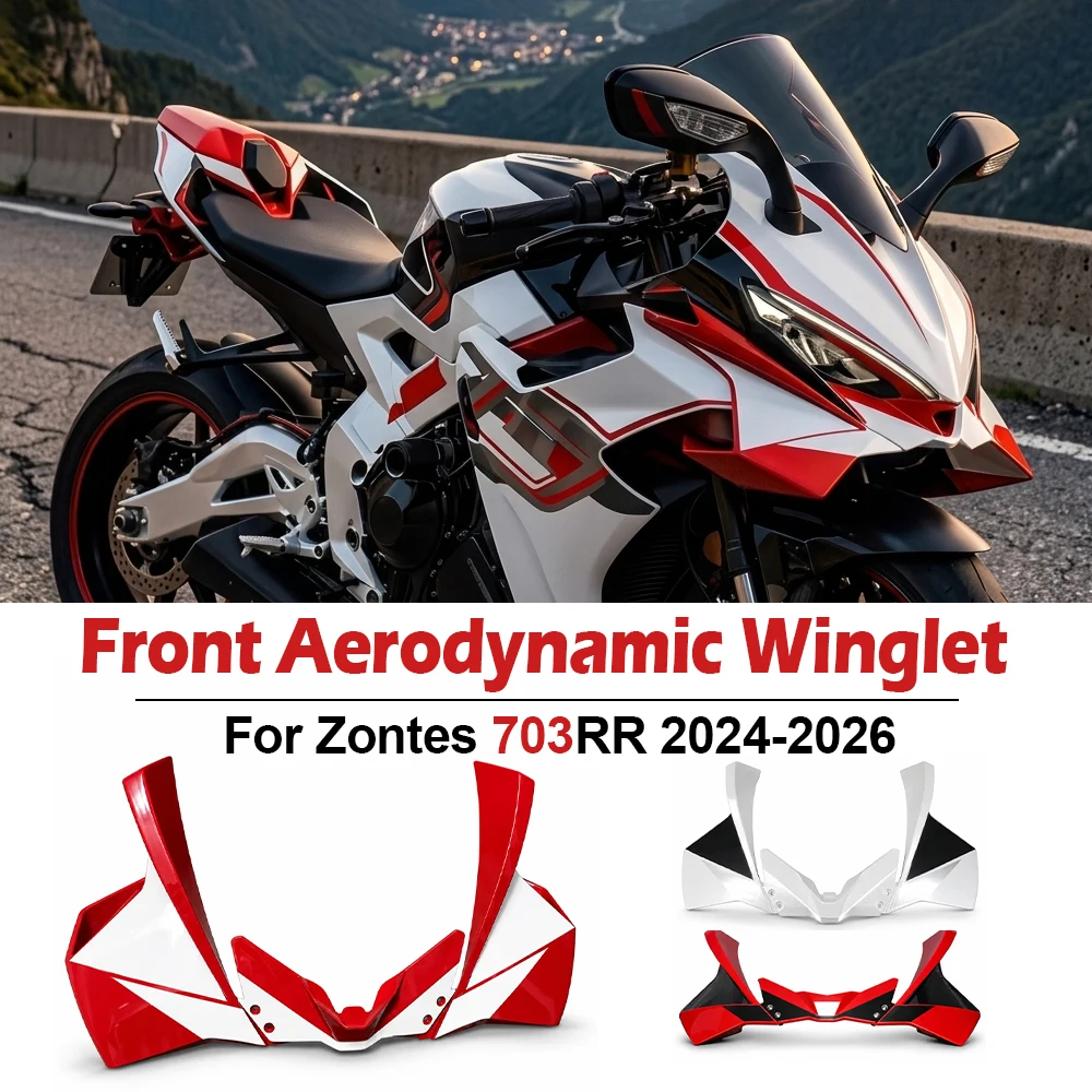 For Zontes 703RR 2024 703 RR 2025 ZT703 RR 2026 Motorcycle Aerodynamic Front Lip Spoiler Winglet Fixed Wind Wing Guide Cover