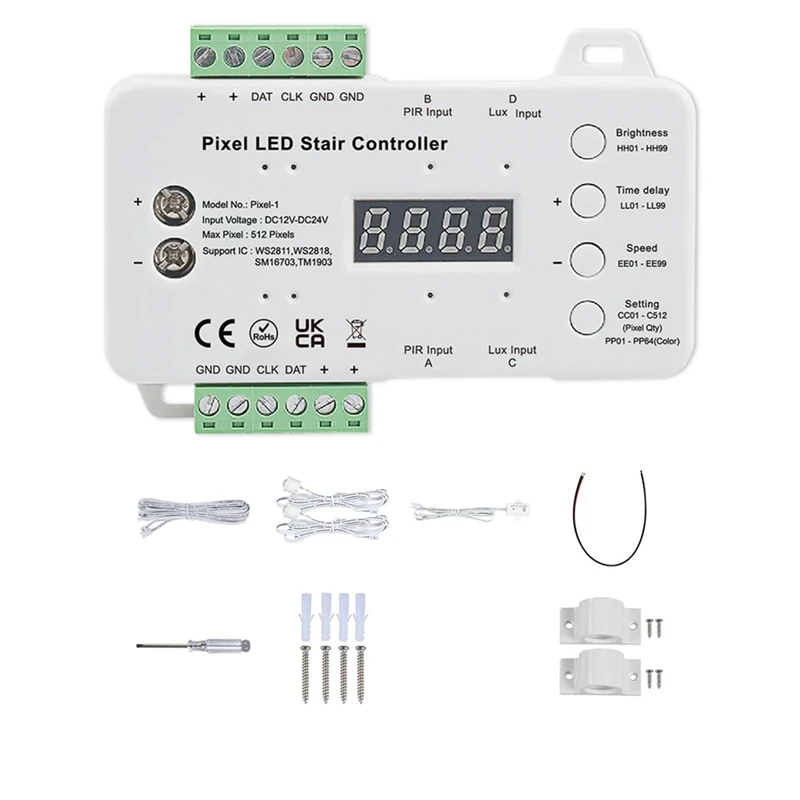 New Motion Sensor LED Stair Pixel Lights Controller RGB LED Controller With Daylight Sensor Stair Lighting Controller