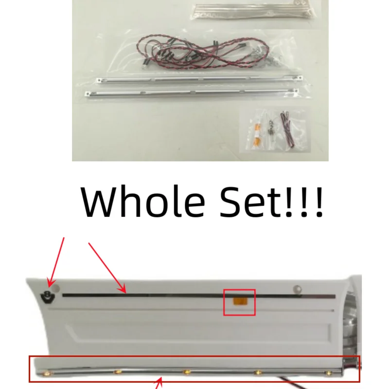 Side Skirt Panel Light for Tamiya 1/14 RC Truck Sca R620 R470 Decoration Bottom Light Metal Stickers Upgrade Parts