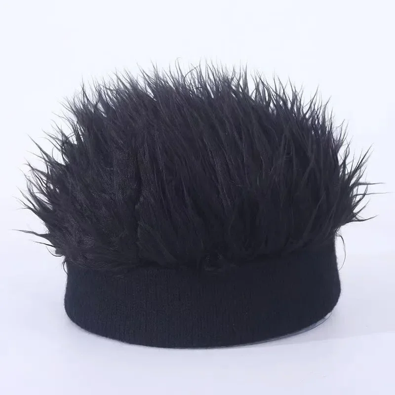 New Hip-hop Wig Hat All-in-one Male Landlord Hat Korean Version Retro Street Prank Brimless Trendsetter Rogue Guapi Hat Female