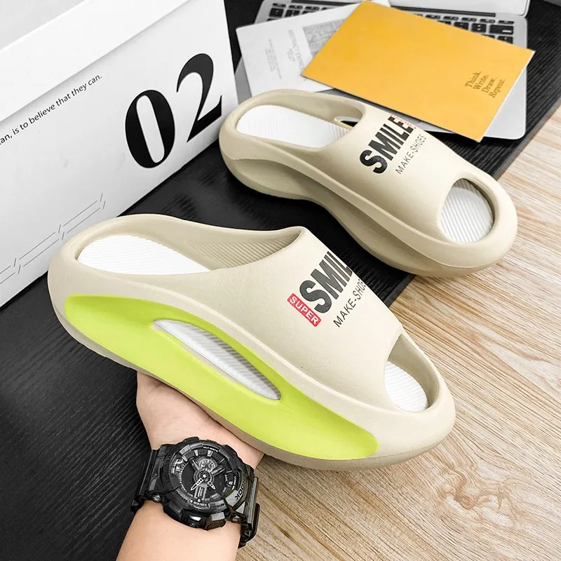 المضادة للانزلاق الانزلاق على الصنادل للرجال والنساء ، سميكة القاع ، أحذية الشاطئ عادية ، النعال المنزل ، موضة الصيف #2