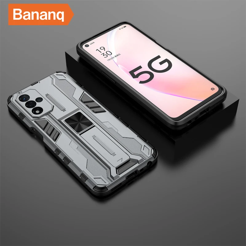 Bananq Stand Armor Case For OPPO A55 A74 A93 A94 4G A93S K9 K9S 5G F19 Find X3 Lite X5 Reno 12 11 9 Pro Plus Shockproof Cover