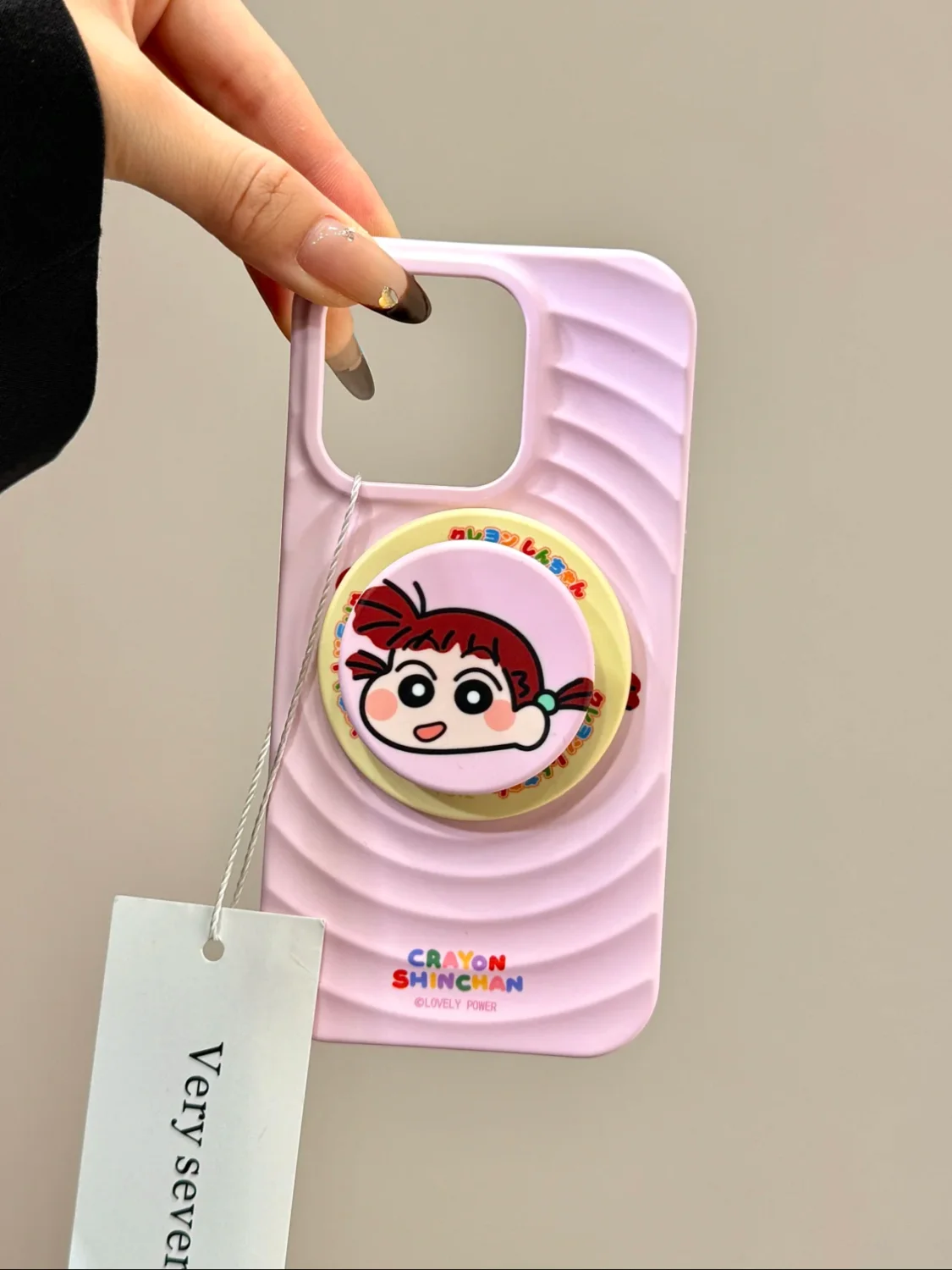 Kawaii تلوين شين تشان نيني نيني حامل مغناطيسي Magsafe جراب هاتف آيفون 16 15 14 13 برو ماكس المغناطيسي قوس الغلاف الصلب