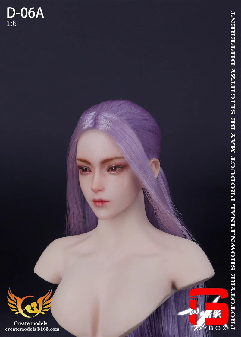 Createmodels D-06 1/6 Schaal Vrouwelijke Oude Stijl Lang Haar Hoofd Carving Model Fit 12-inch Soldaat Action Figure body