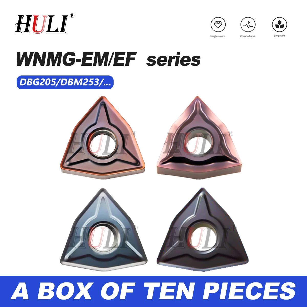 WNMG080404-EM WNMG080408/12-EF DBG205 202DBM 253 251 Alat Bubut CNC Sisipan Pembubutan Lingkaran Luar Bentuk Persik untuk Pemrosesan Baja