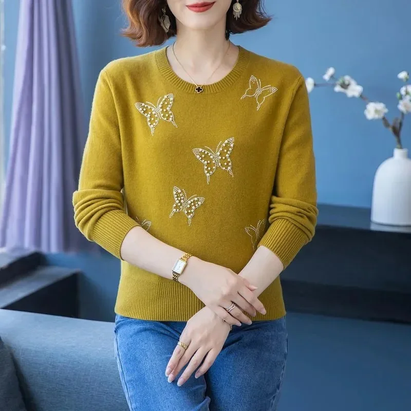 2024 Herfst Winter Trui Vrouwen O-hals Basic Pullover Warm Casual Pullover Truien Koreaanse Mode Lente Breigoed Bodemshirt