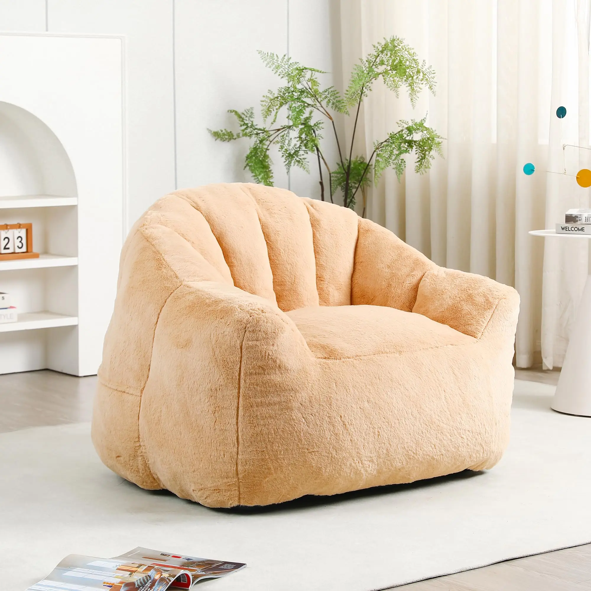 Bean Bag Chair, Bean Bag Sofa Chair with Armrests Stuffed High Density Foam, Lazy Sofa Comfy Chairs BeanBag Chair for