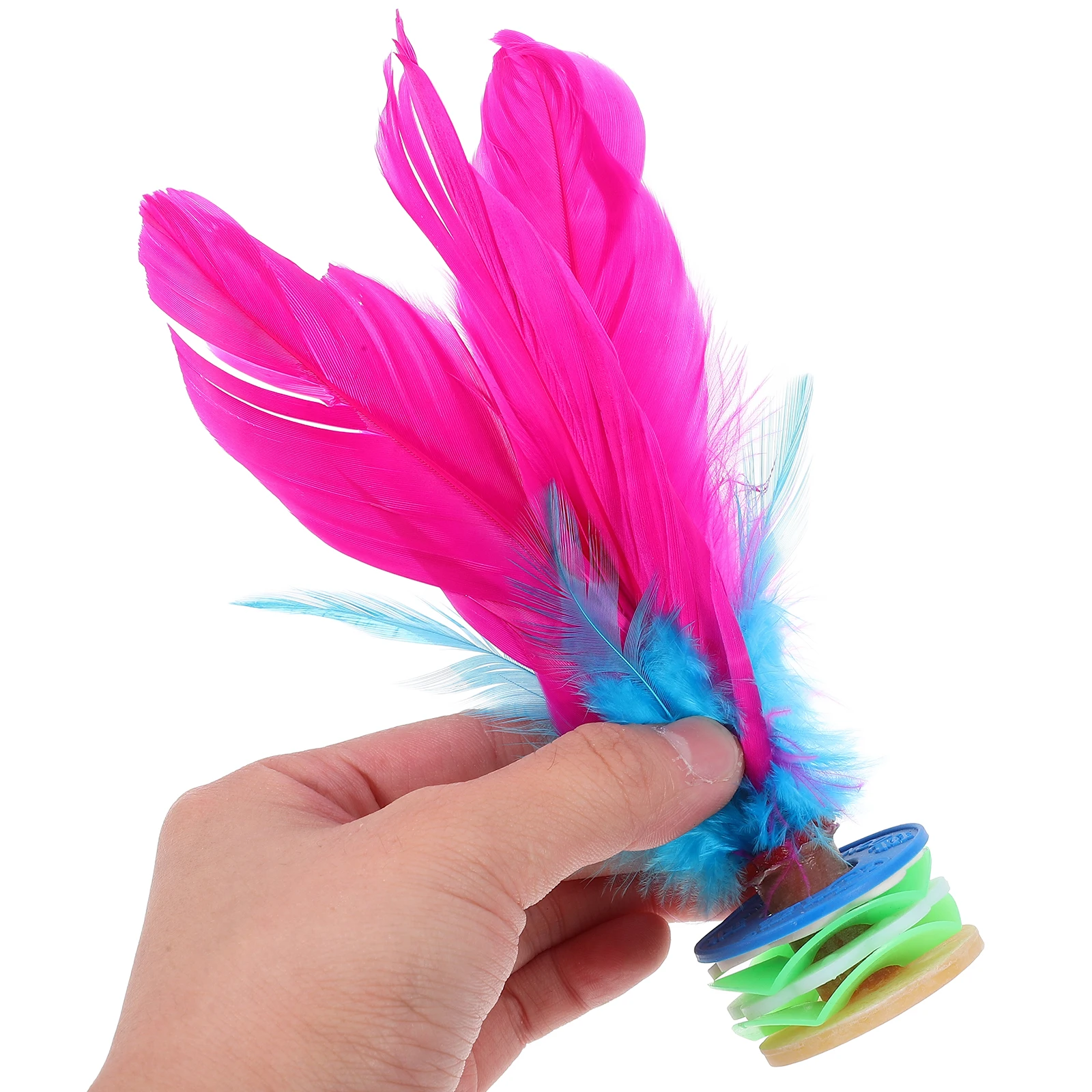 قطعتان من ألعاب الريشة الرياضية للأطفال بألوان زاهية لتمارين القدم لعبة Jianzi التقليدية للأطفال