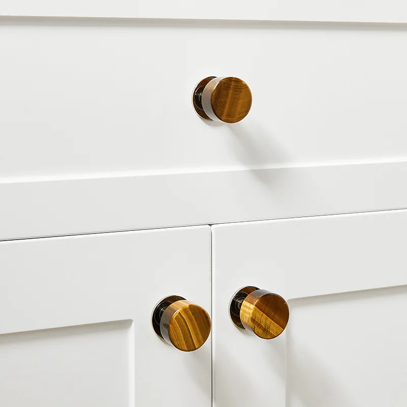 Creative Crystal Brass Drawer Handle Light Luxury Shoe Cabinet Knob French Silver Cabinet Knob Antique Copper Wardrobe Handle