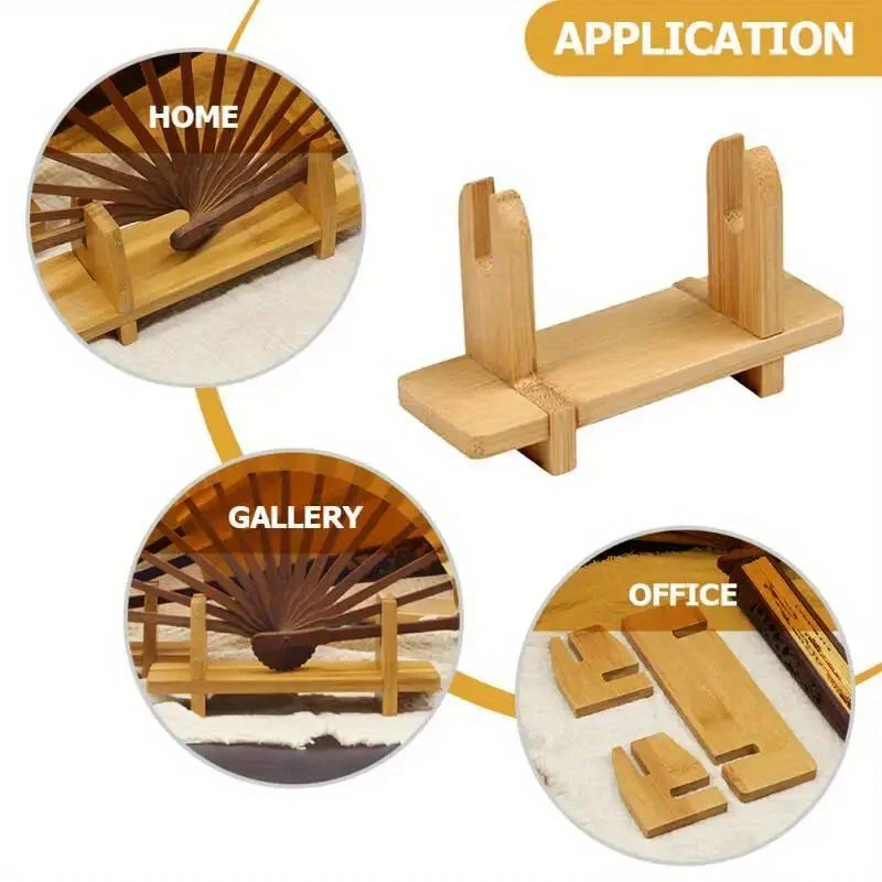 1PC Durable bambou chinois pliant ventilateur à main support Base ventilateur présentoir pliant main ventilateur support présentoir décoration de la maison