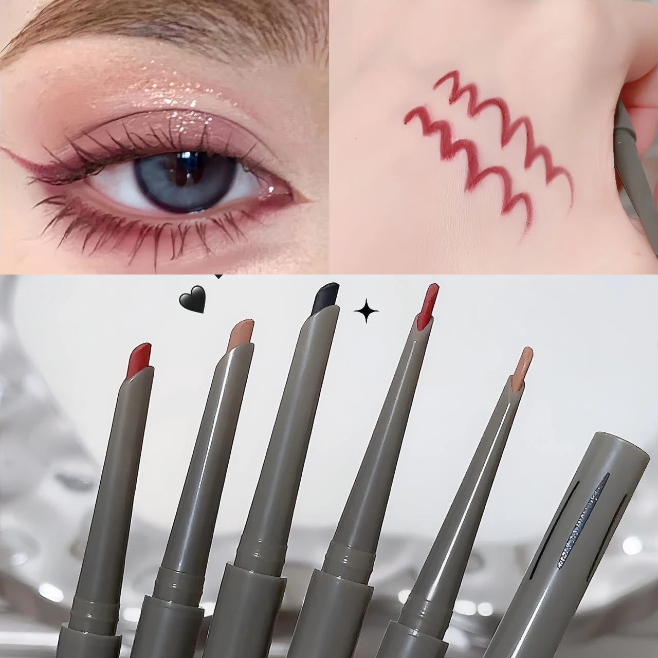 Matte Lying silkworm Eyeliner Gel Pen Waterproof Not Blooming Quick Drying Eye Liner Pencil Red Brown Eye Shadow Pen Makeup