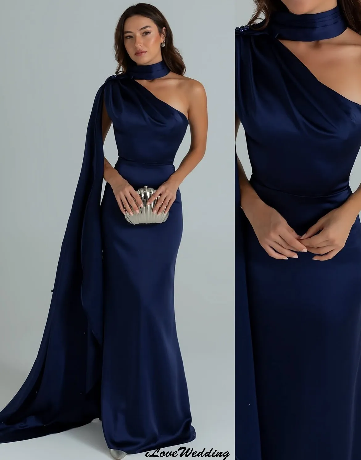 فساتين سهرة مخصصة بكتف واحد عنابي 2025 أشرطة حورية البحر من الساتان أشرطة مطرز بالخرز فساتين رسمية طويلة برباط للحفلات الراقصة